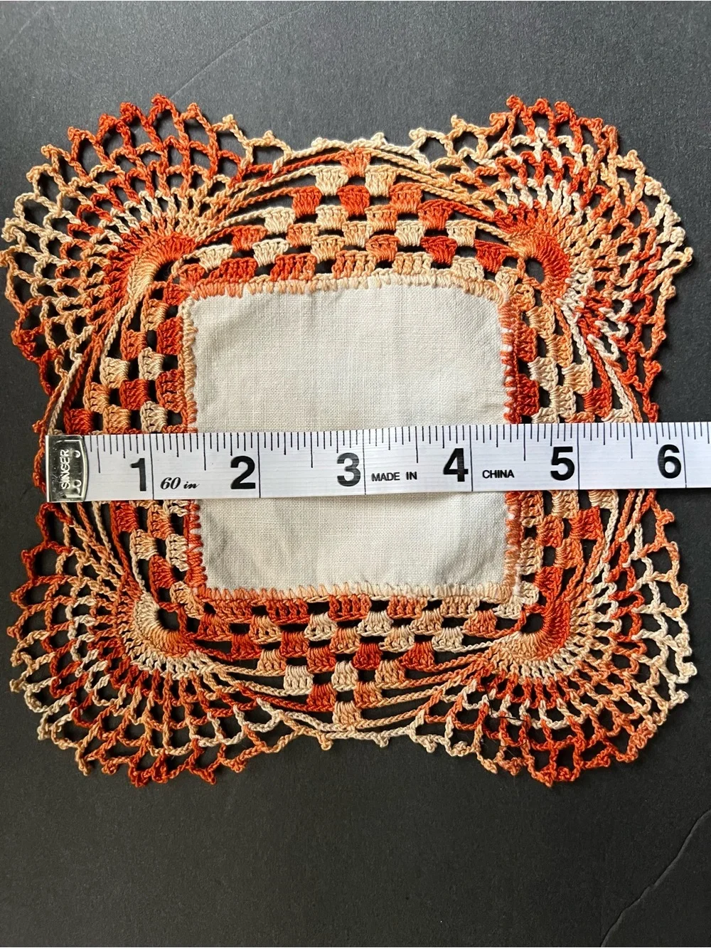 HandmadeVintage Crochet Fall  Doily Set in Yellow, White and Orange